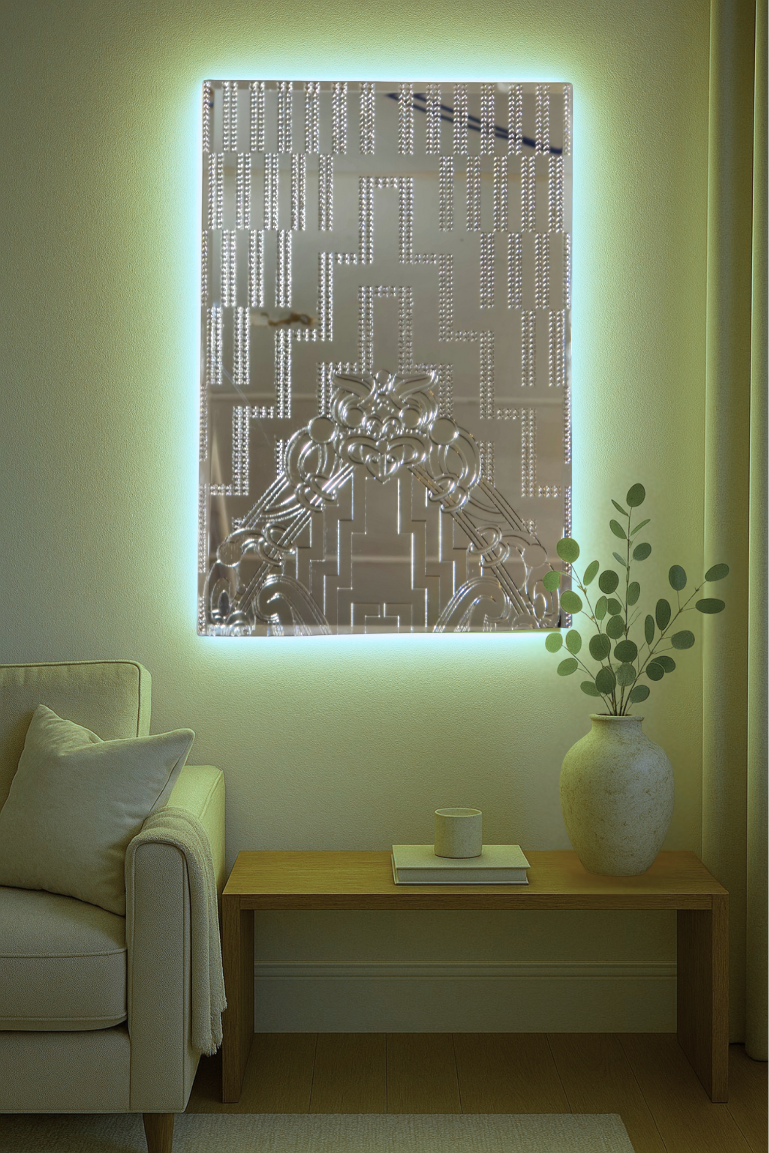 Whare Nui Mirror | Māori Poutama Guardian Design | Handcrafted in Southland NZ | CRE-eight