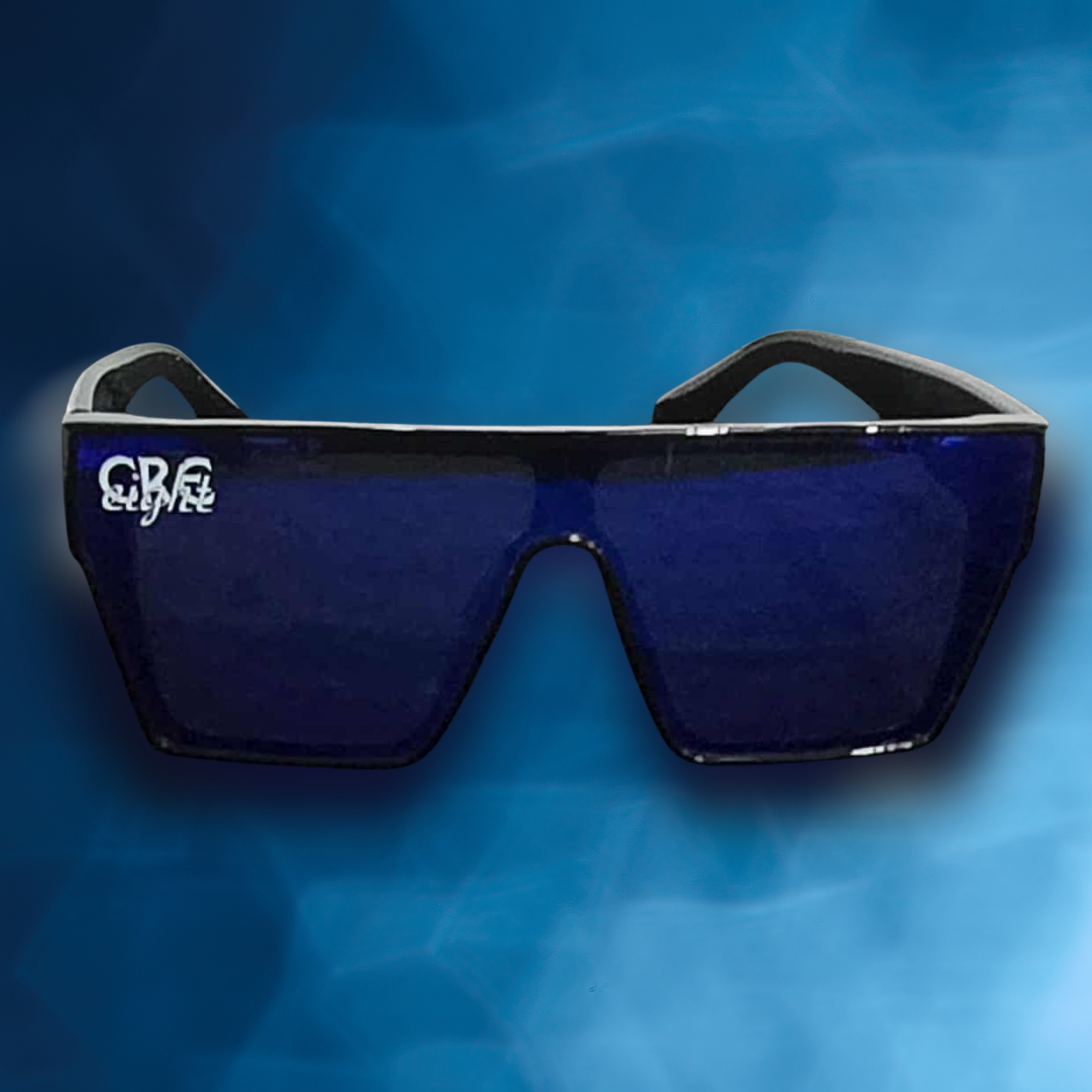 “CRE-eight Tāniko Sunglasses – Black Frame with UV-Printed Tribal Design”