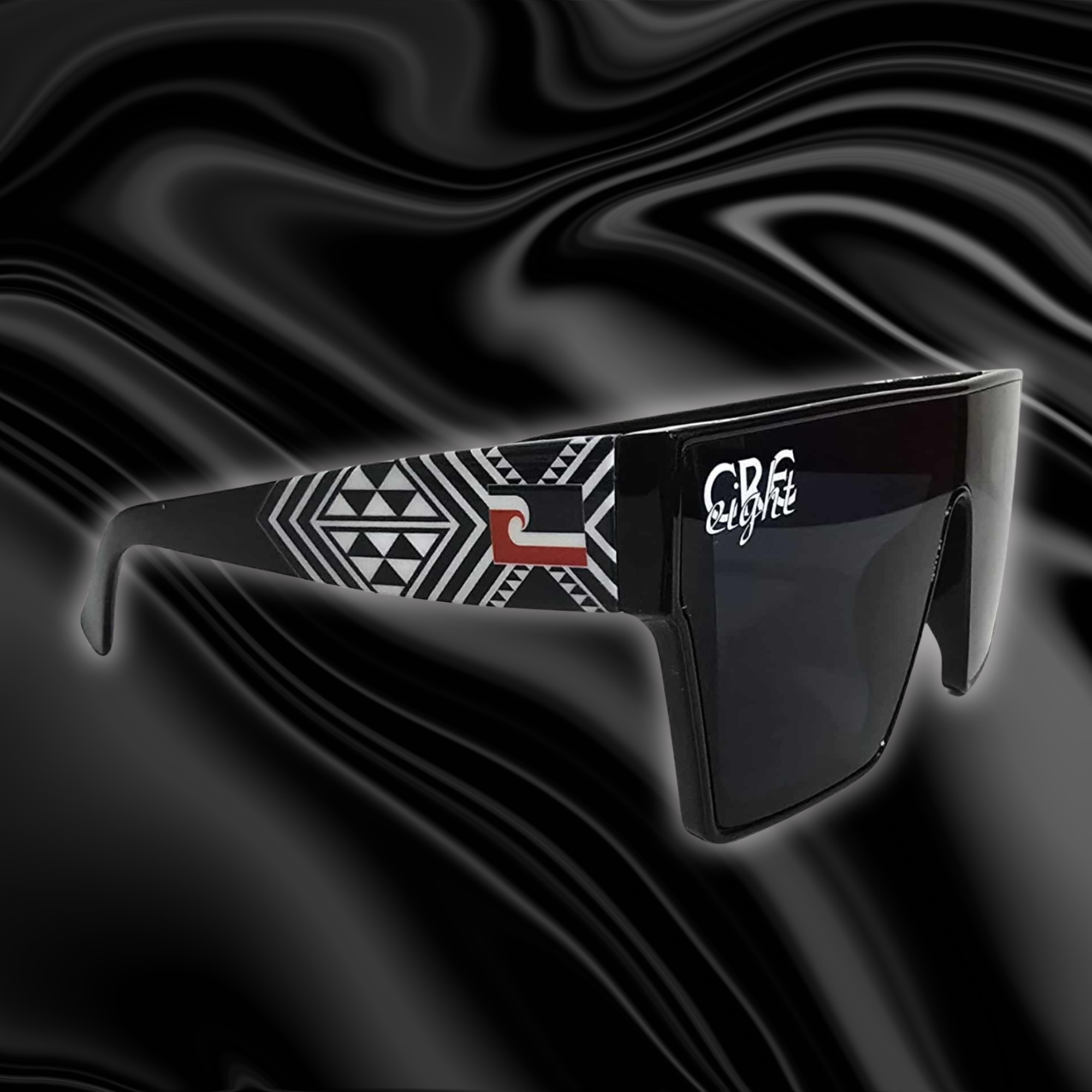 “CRE-eight Tribal Sunglasses – Black Frame with Black Mirrored Lens”