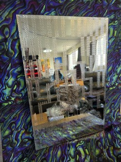 Whare Nui Mirror | Māori Poutama Guardian Design | Handcrafted in Southland NZ | CRE-eight