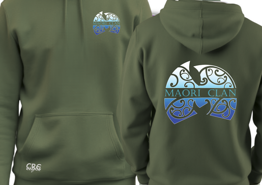 🟩 Maori Clan Khaki Hoodie – Earth-Toned Strength Meets Tribal Art