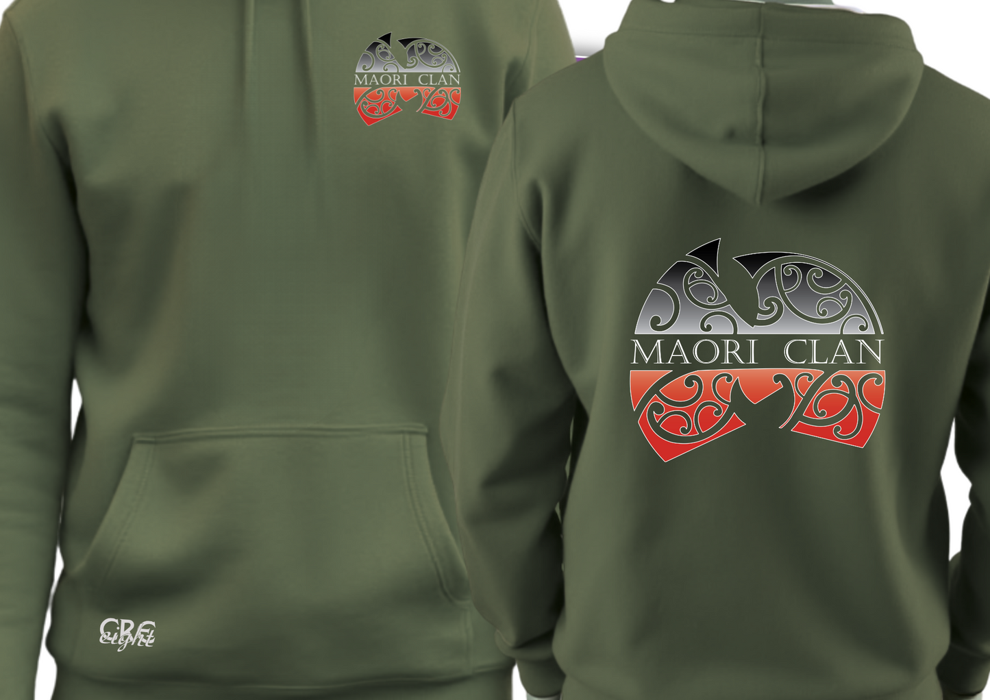 🟩 Maori Clan Khaki Hoodie – Earth-Toned Strength Meets Tribal Art