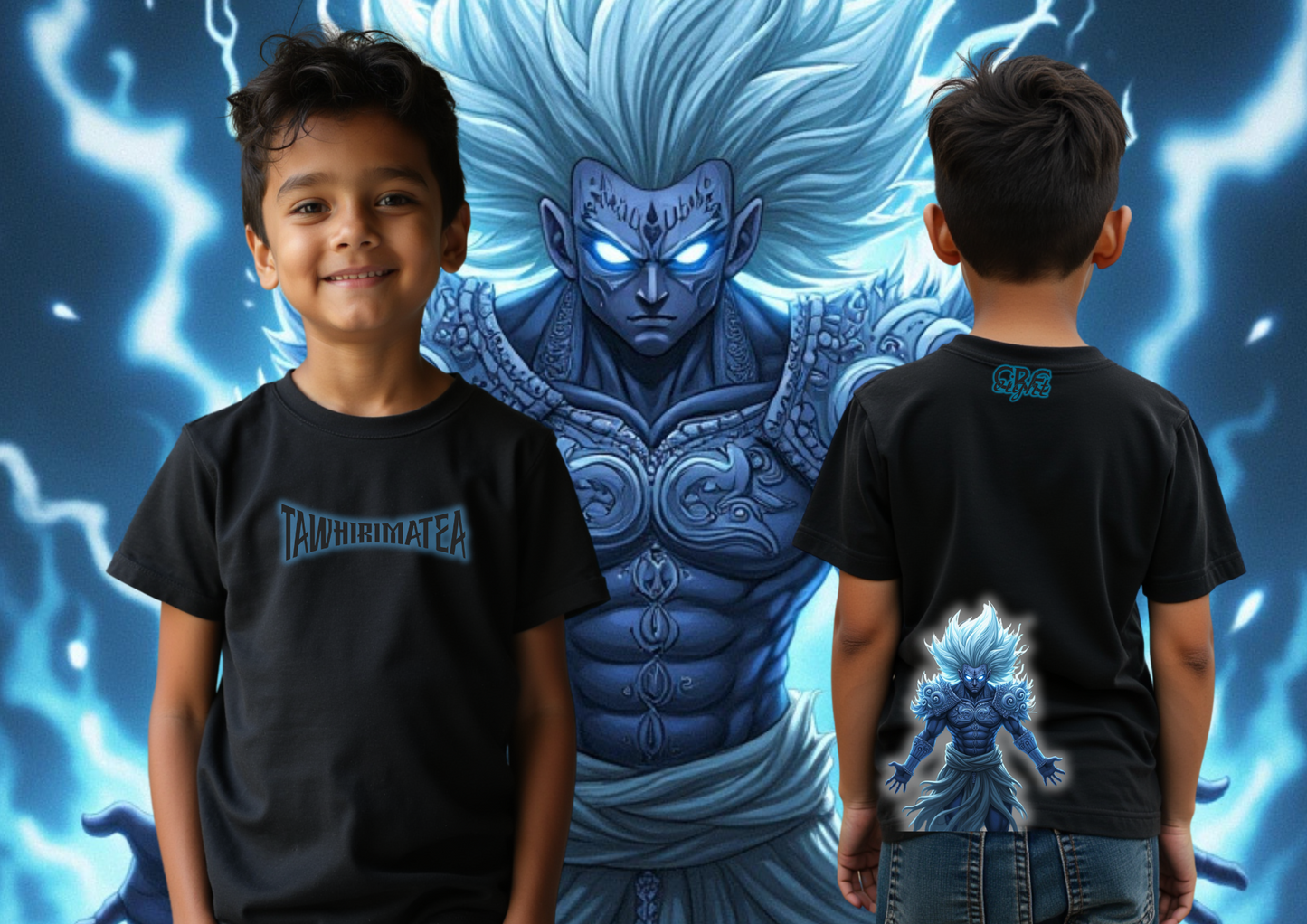 Maori T-shirt Kids ATUA (made to order) Tawhirimatea