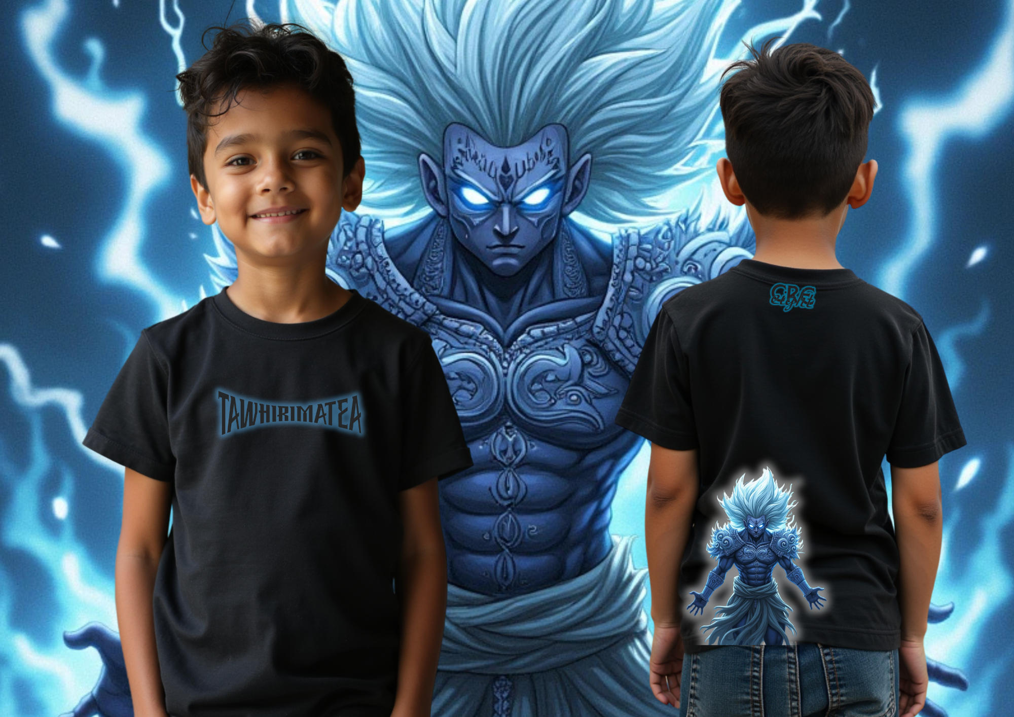 Maori T-shirt Kids ATUA (made to order) Tawhirimatea