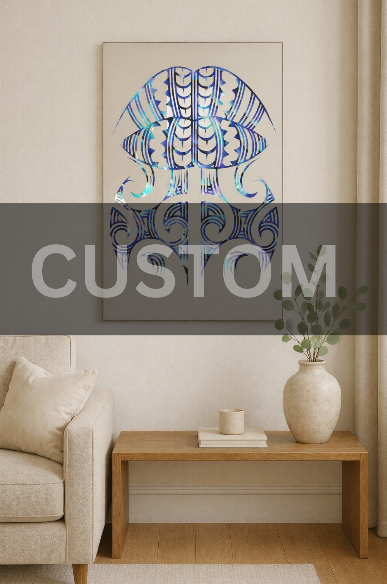 Custom Moko Kauae Mirror NZ – Personalised Honu Pāua Shell Mirror | CRE-eight